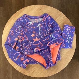 COPY - Cat and Jack 4T Long sleeve Purple Rash Guard Top with Bottoms